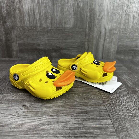 CROCS Infant size 2/3 Littles IAM Rubber Ducky Yellow Clogs - Picture 5 of 9